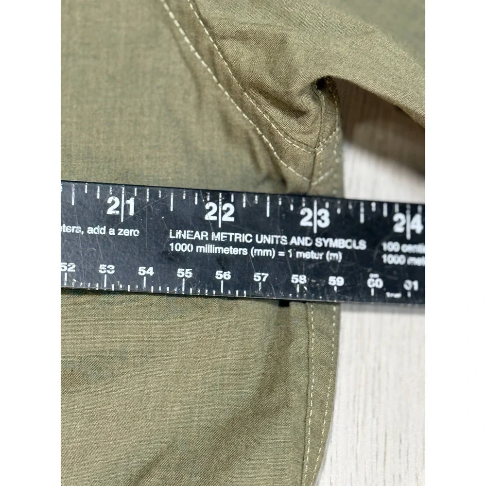 Levis Button Up Shirt Men's XL Green Colorblock Chambray Short Sleeve Casual